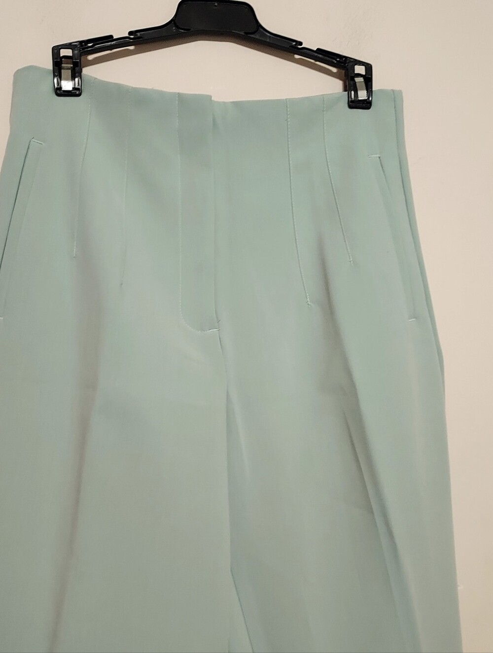 Zara High-Waist Tailored Ankle Pants - Sage Green Sz-L - Picture 4 of 8